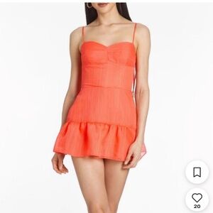 Amanda Uprichard coral/red mini dress/romper